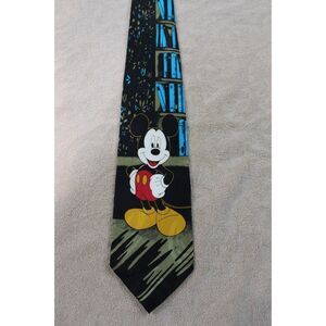 Disney Mickey Unlimited Men’s Necktie Mickey Mouse Standing in Front of Books